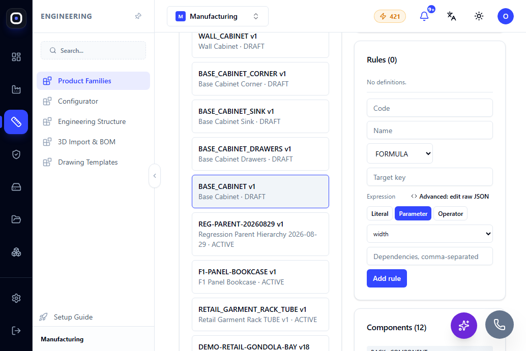 engineering base cabinet detail