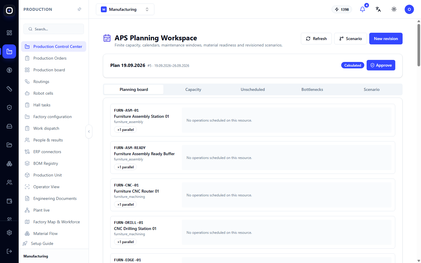APS planning workspace