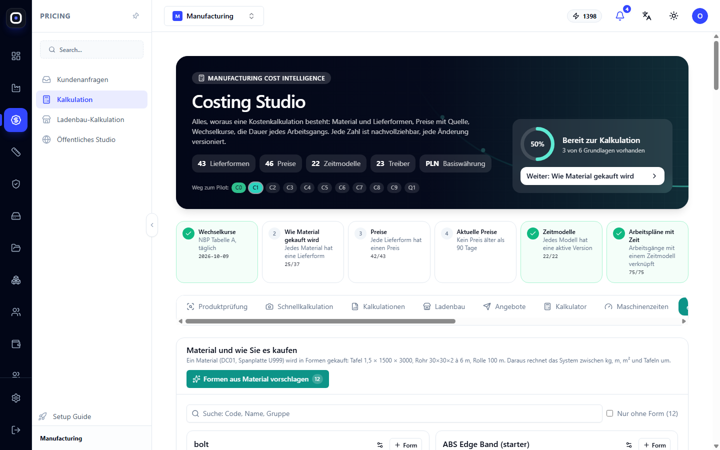Costing Studio