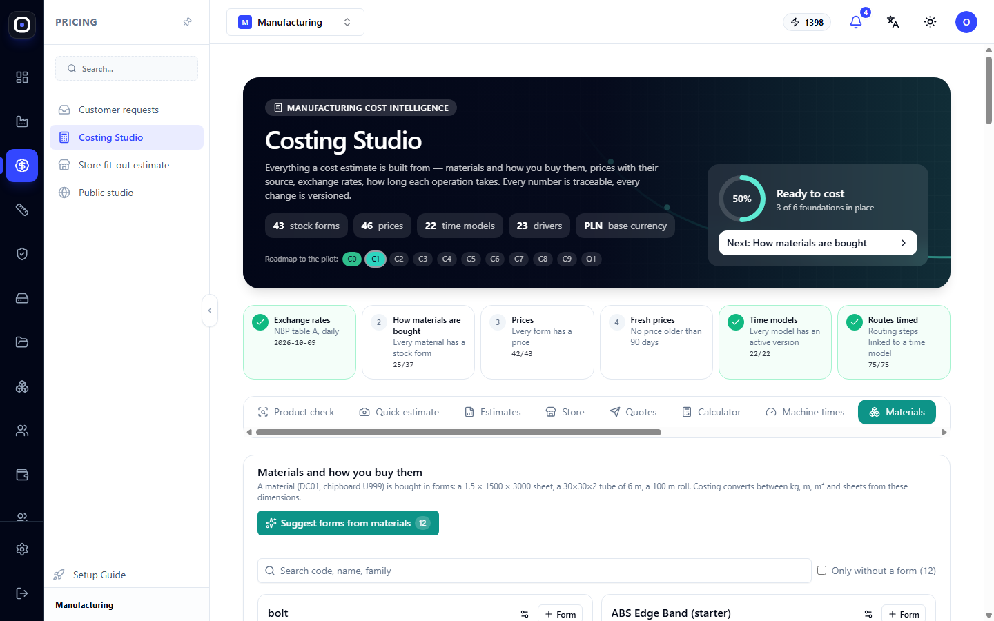 Costing Studio