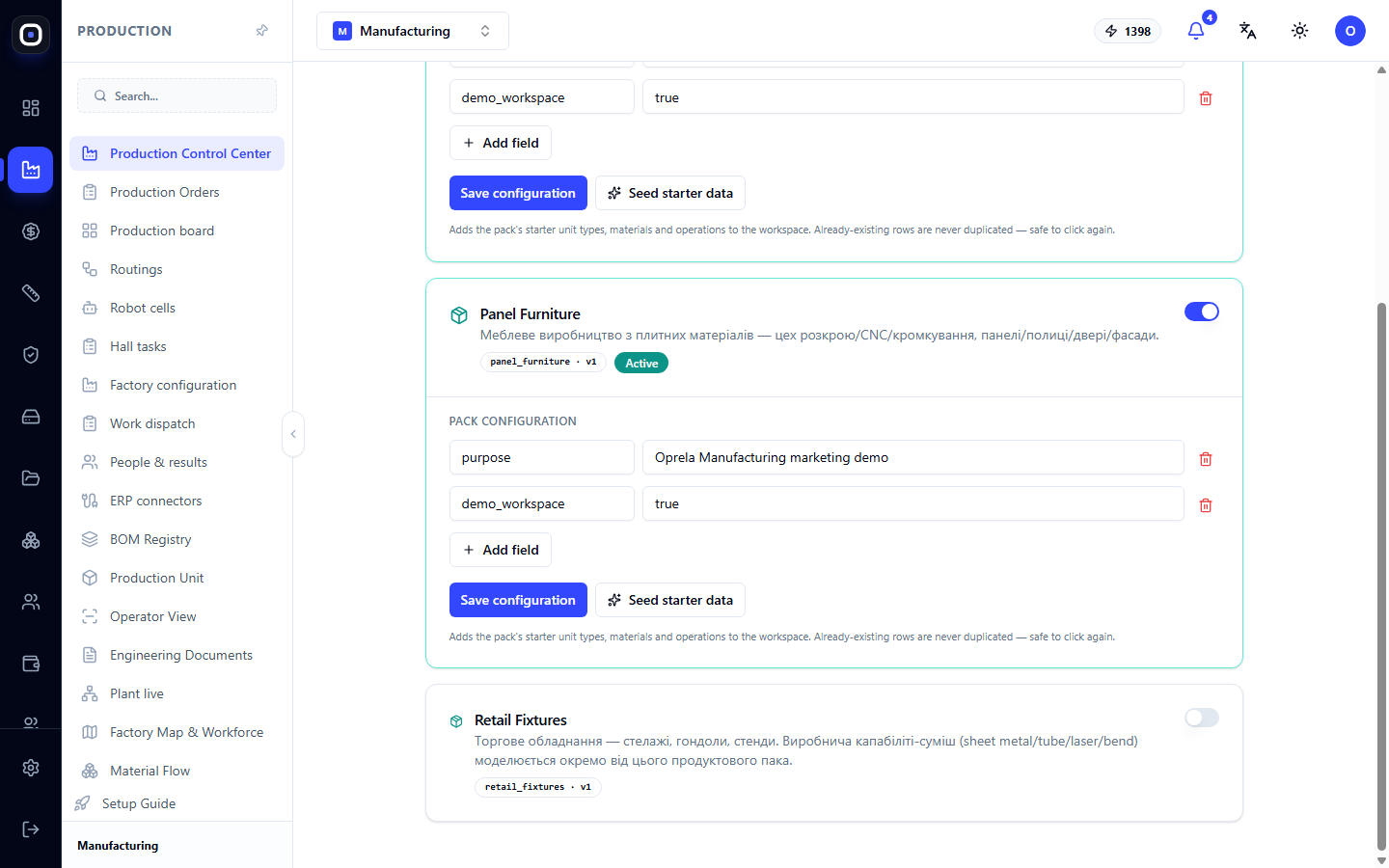 Settings and initial data