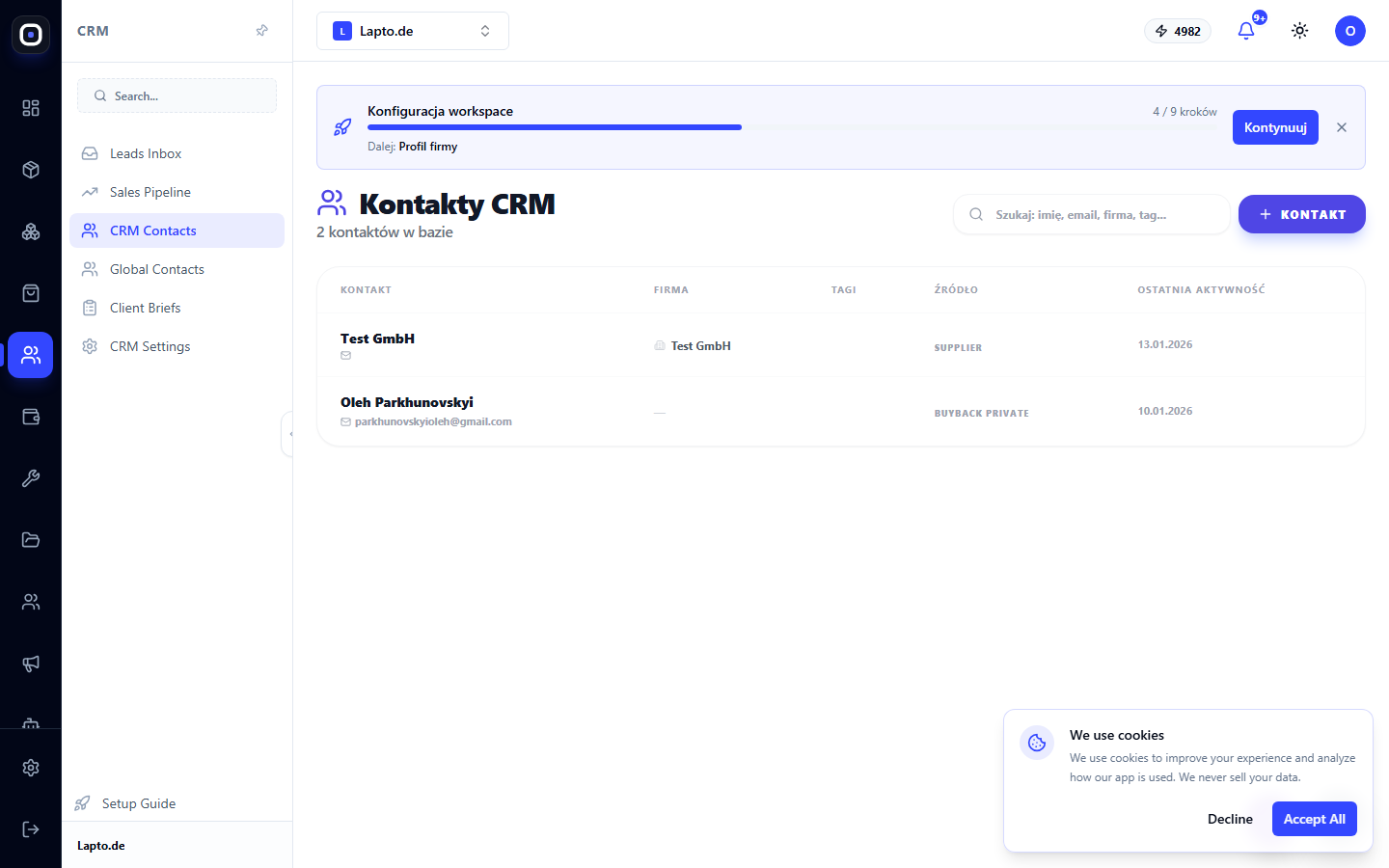 Kontakty CRM