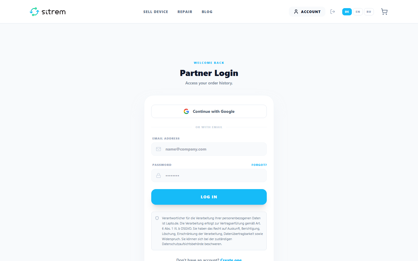 Customer Account