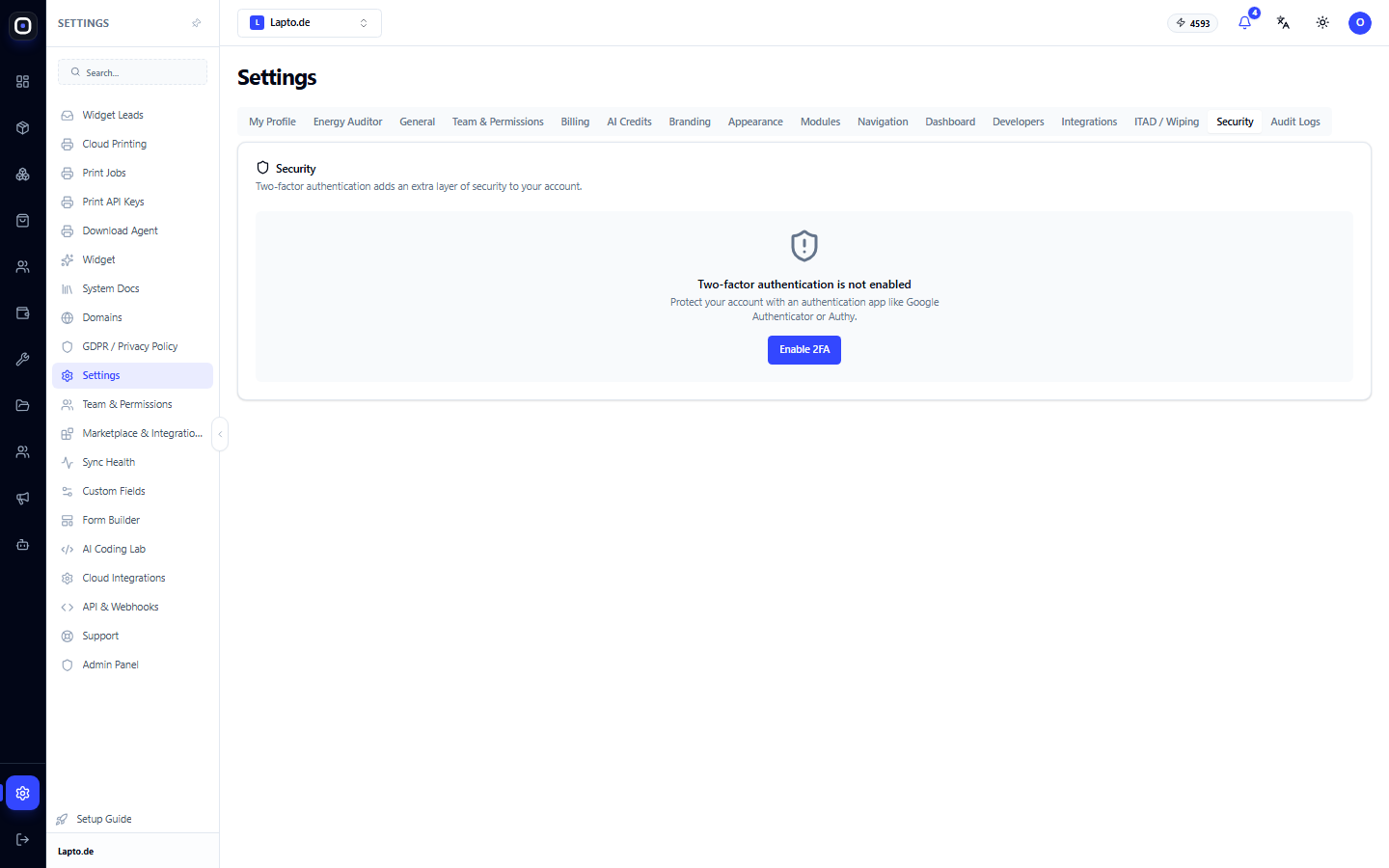 Account profile and security