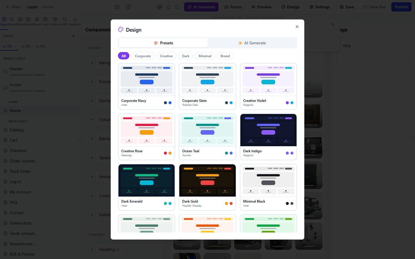 Design Presets